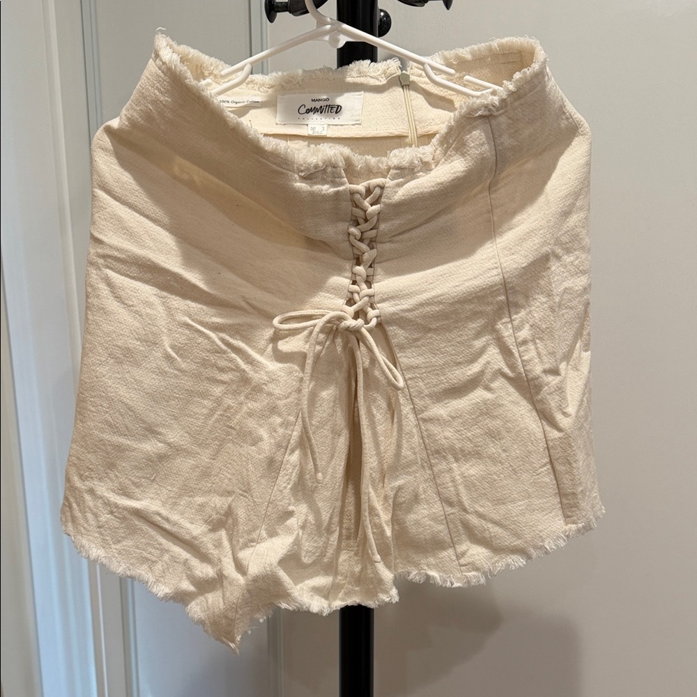 Mango Cream Lace-Up Skirt